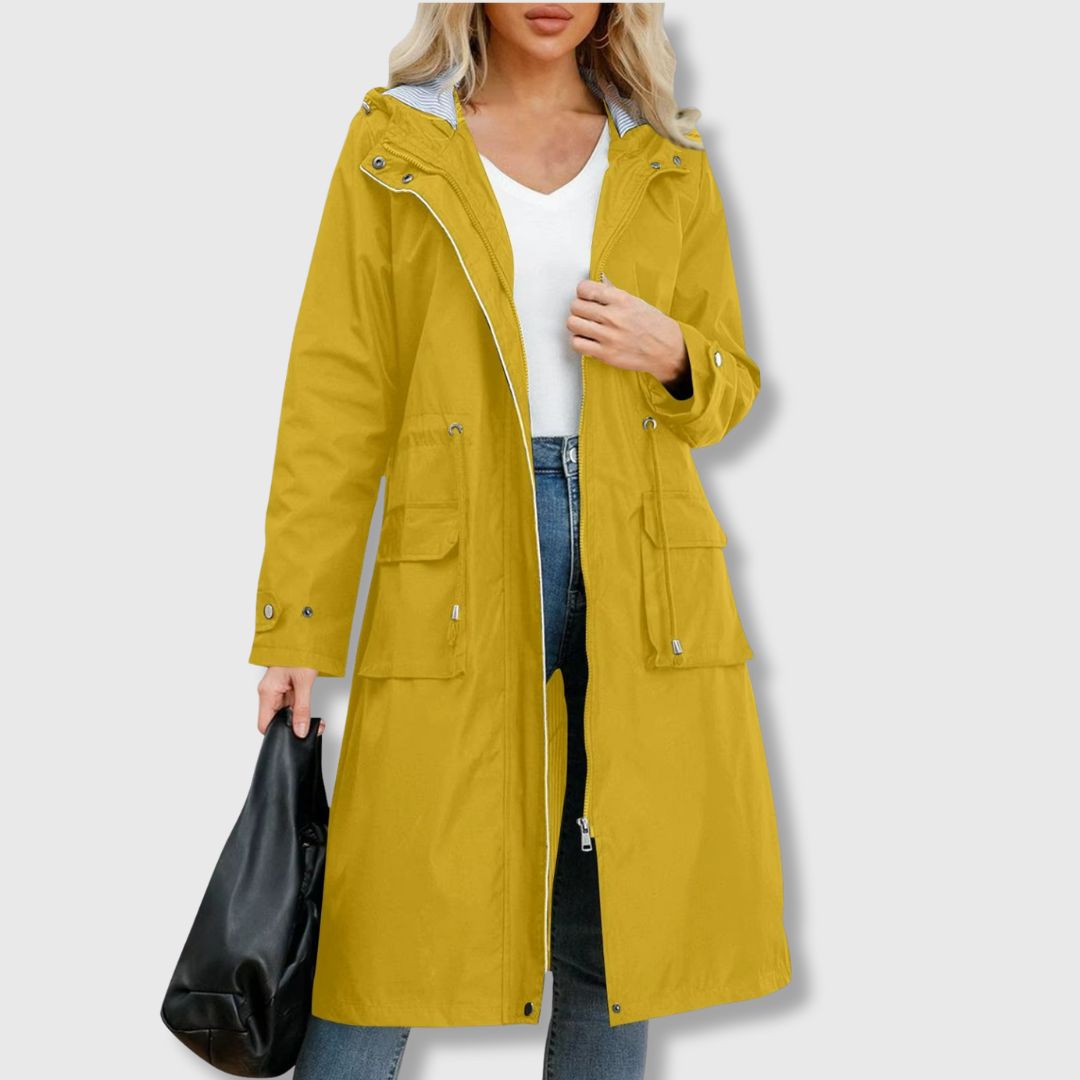 Julia | Stílusos Trench Kabát Kapucnival