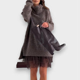 Luna | Két részes szabadidő szett csipkés, garbós pulóverrel