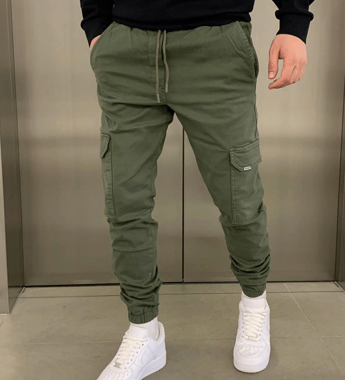 Cargo Jogger Fit – olívazöld