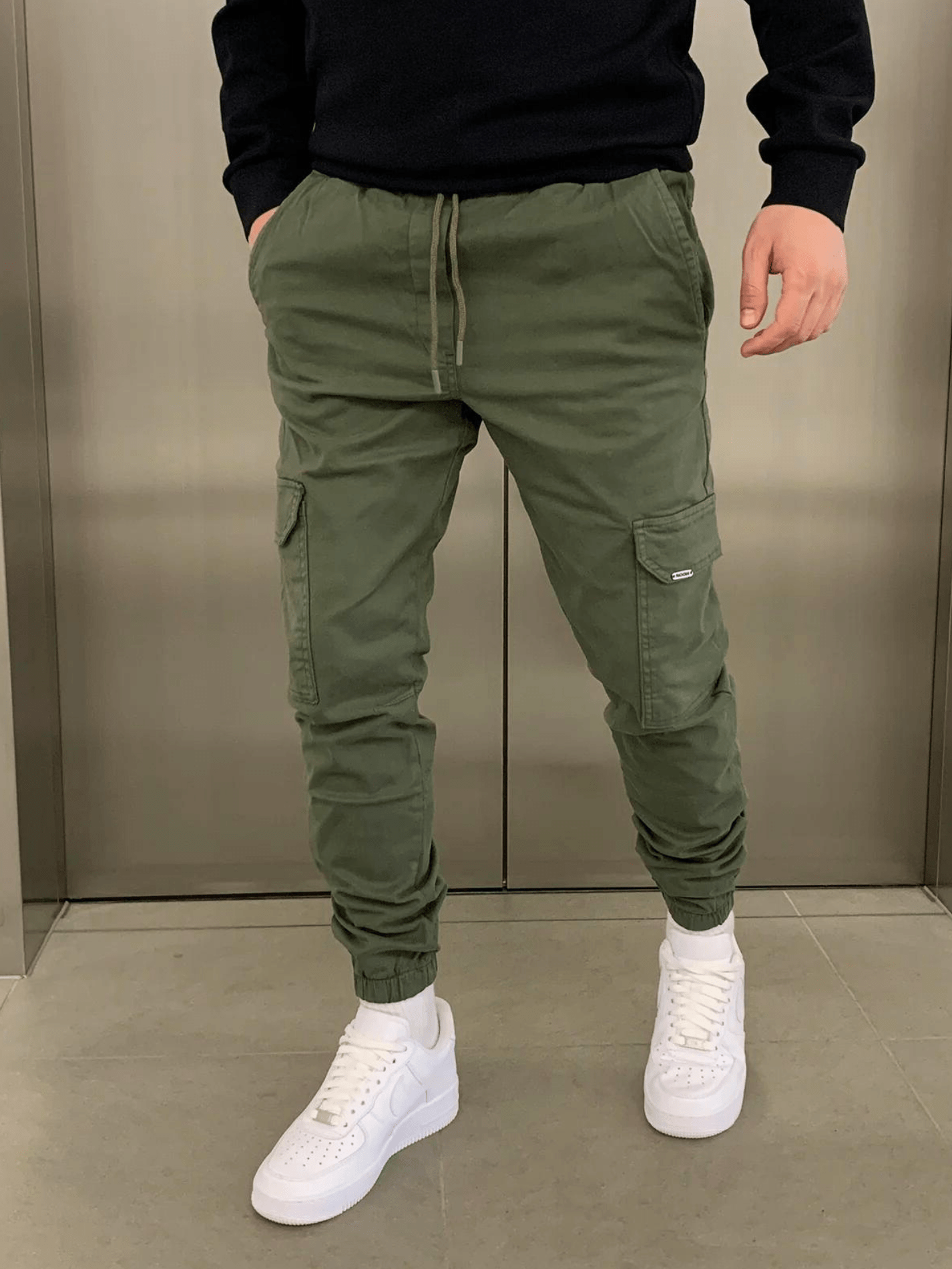 Cargo Jogger Fit – olívazöld