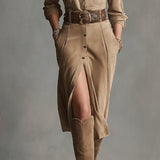 Savannah Suede Gombos Midi Ruha