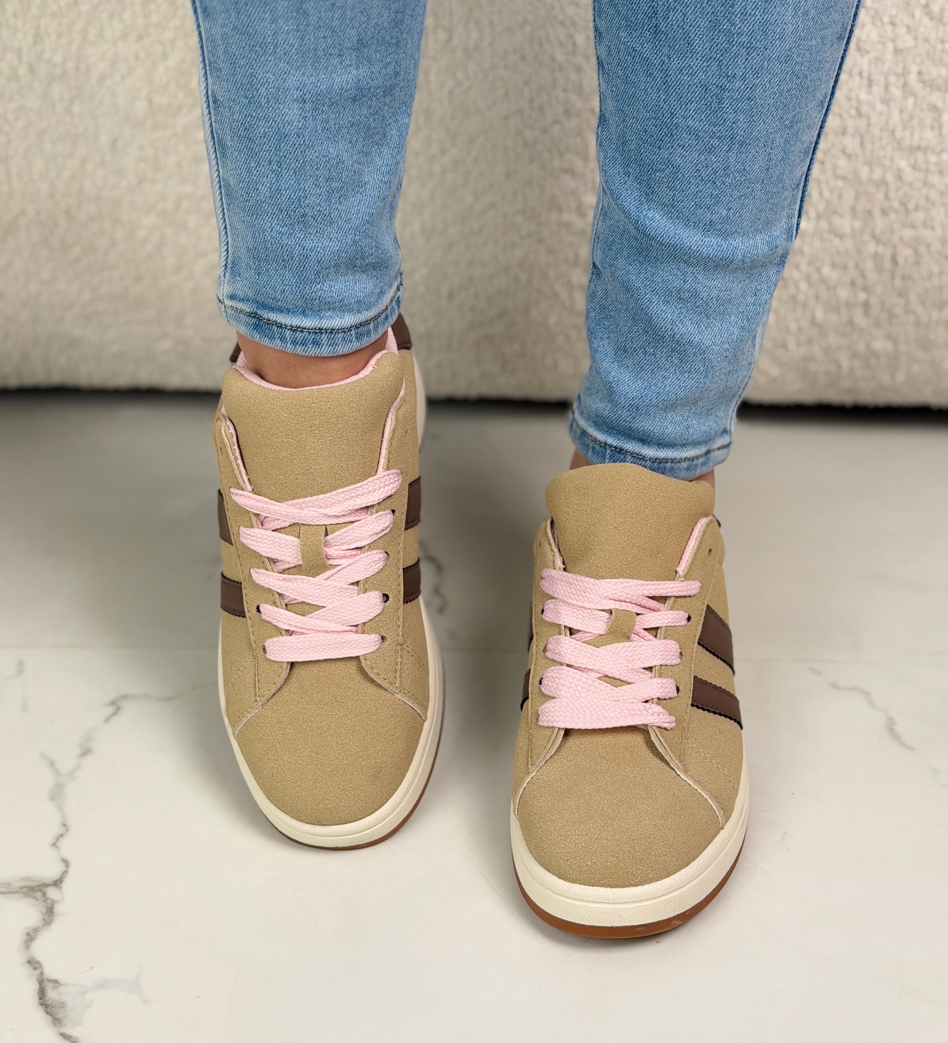 Gardenia | Khaki női sportcipő fűzős kialakítással