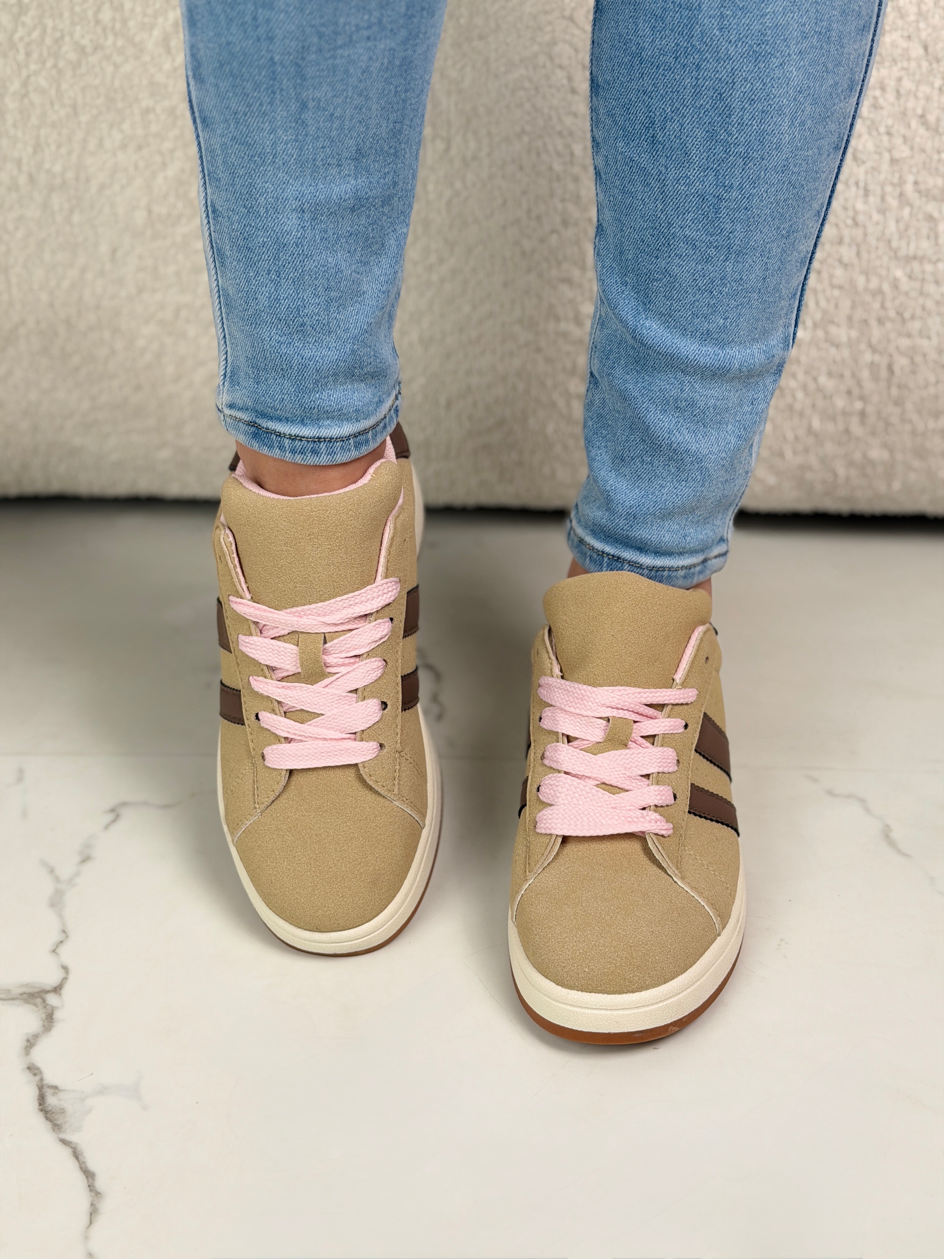 Gardenia | Khaki női sportcipő fűzős kialakítással