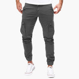 Férfi Cargo Joggingnadrág – Modern Streetwear Szabadidőnadrág Zsebekkel és Rugalmas Derékkal – sötétszürke