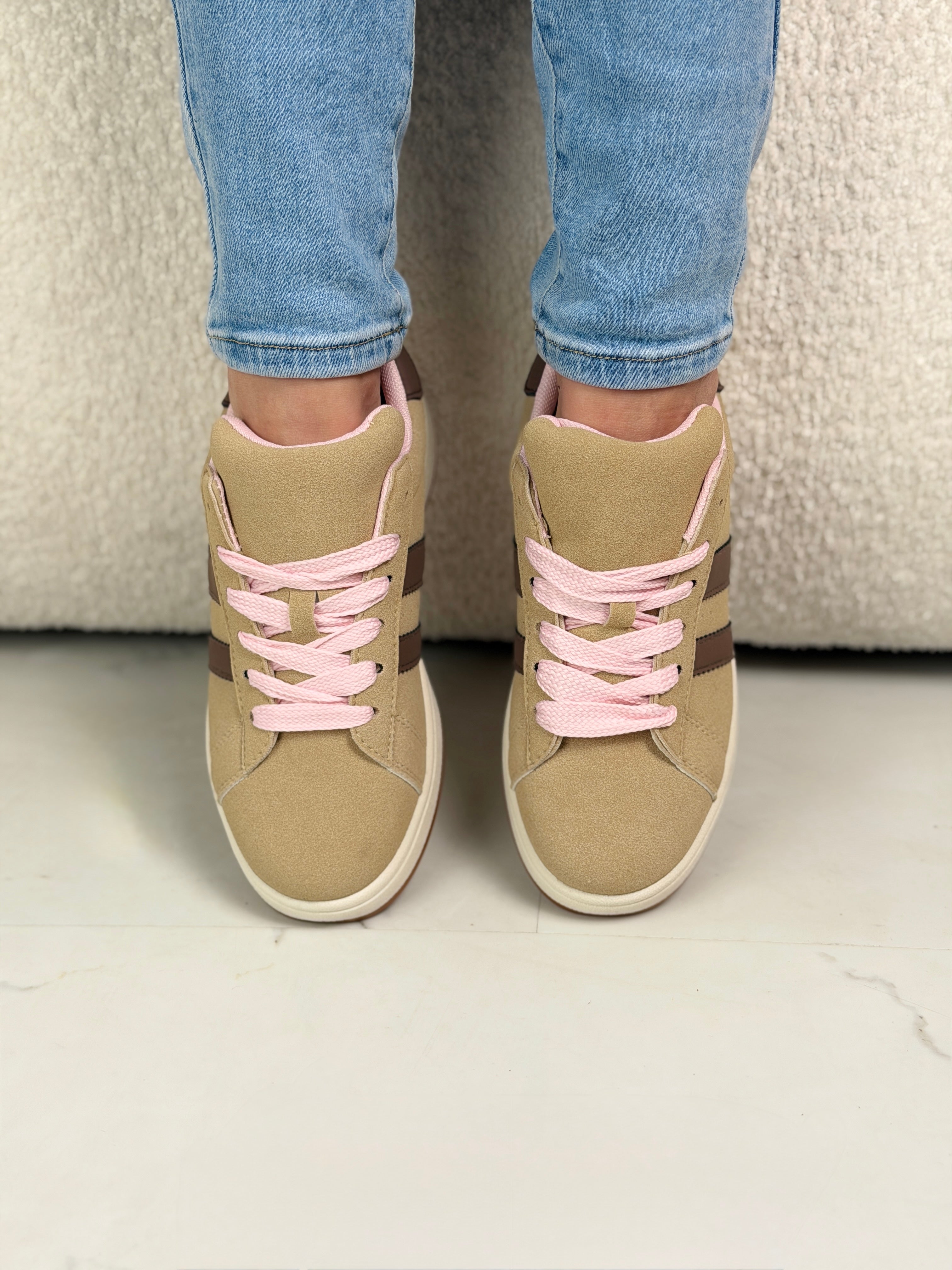 Gardenia | Khaki női sportcipő fűzős kialakítással