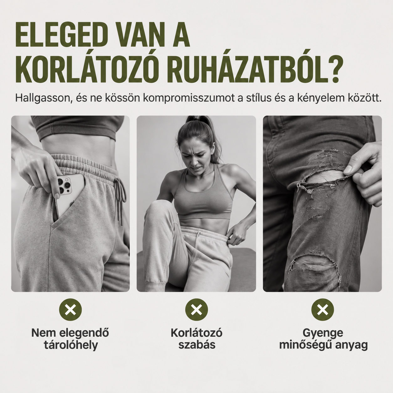 Clementine | Női cargo nadrág jogger fazonnal