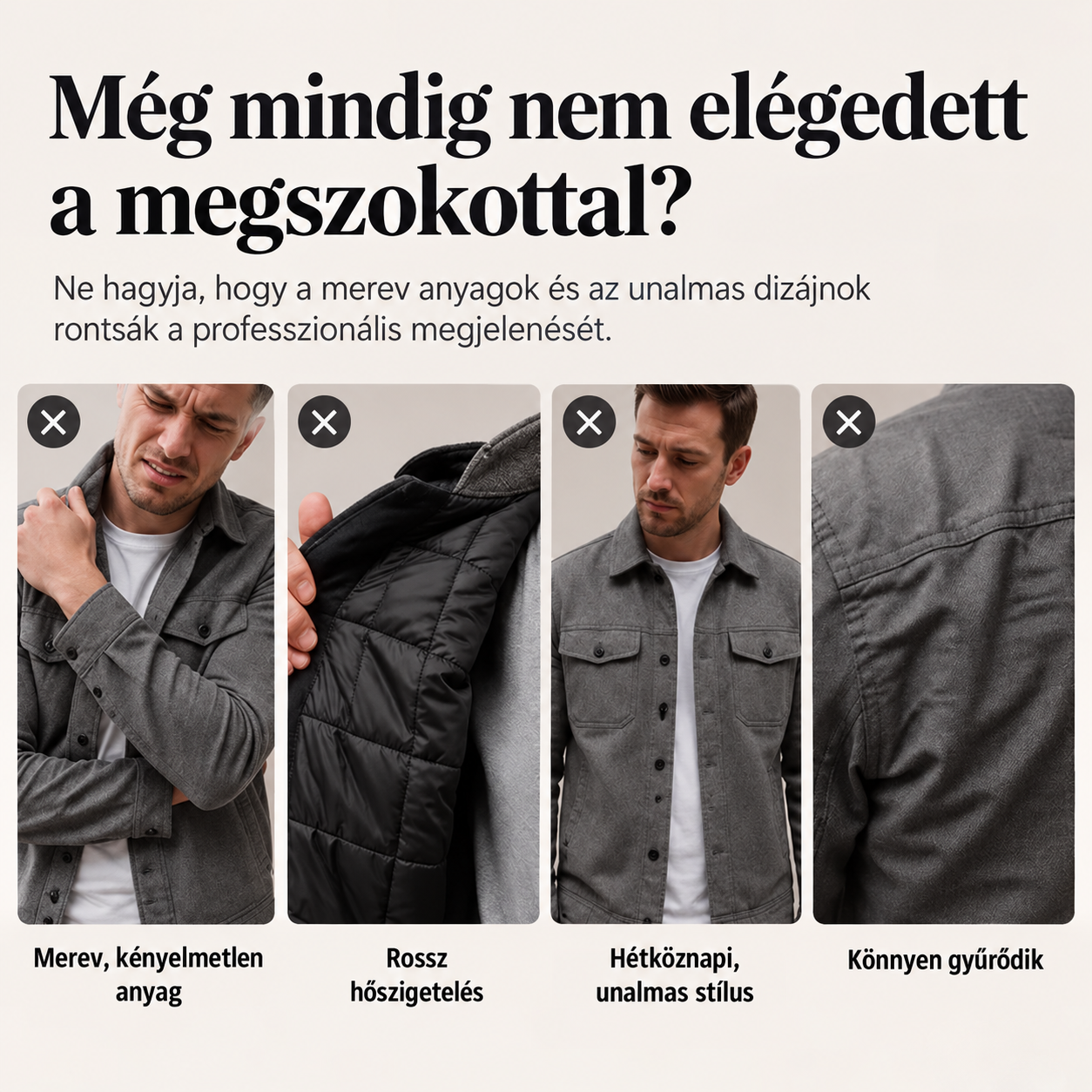 Ruben | Férfi kabát velúr hatású felülettel