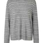 Gilir | Szürke női pulóver csíkos mintával