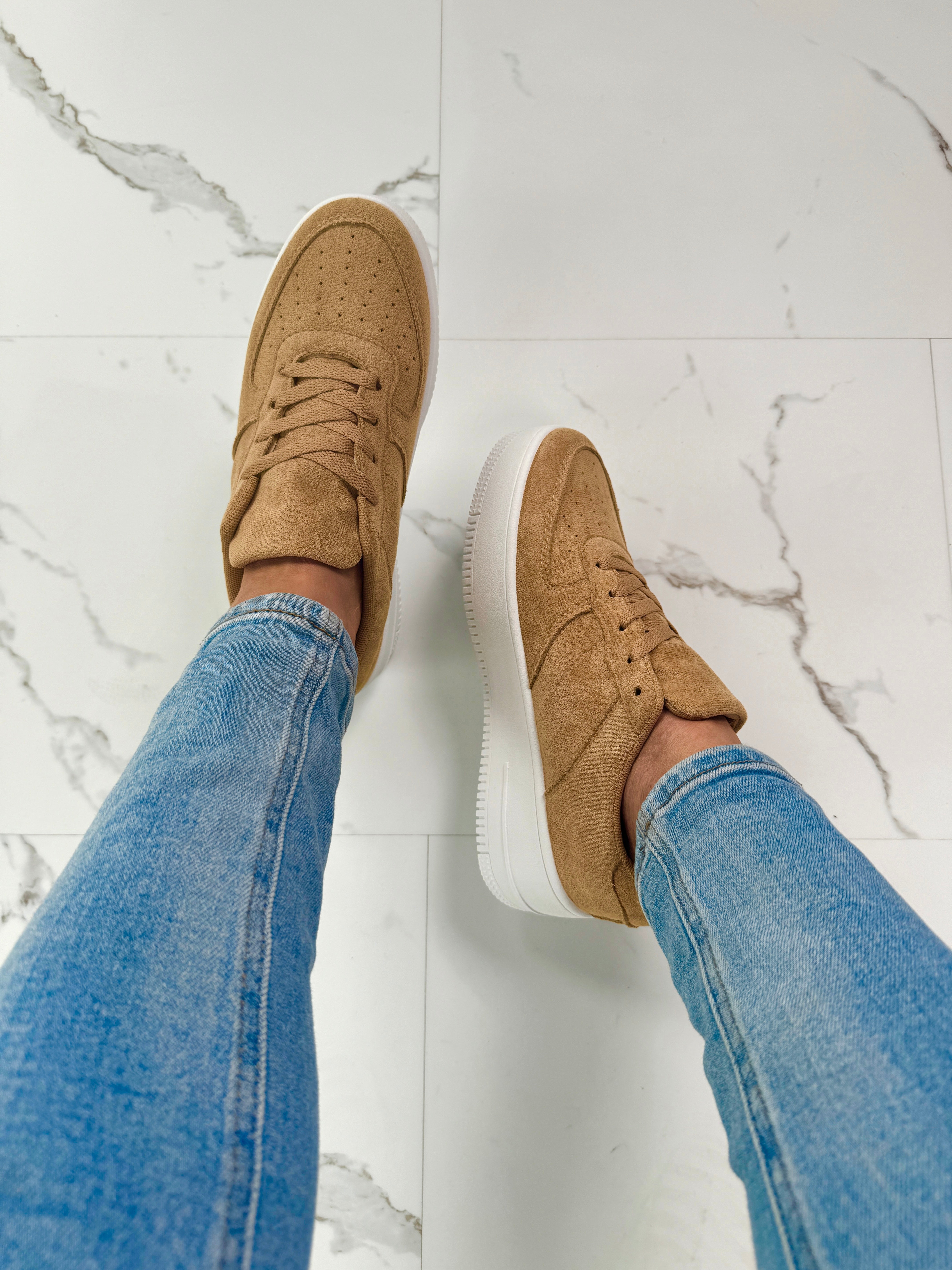 Lizbeth | Khaki női sportcipő vastag talppal