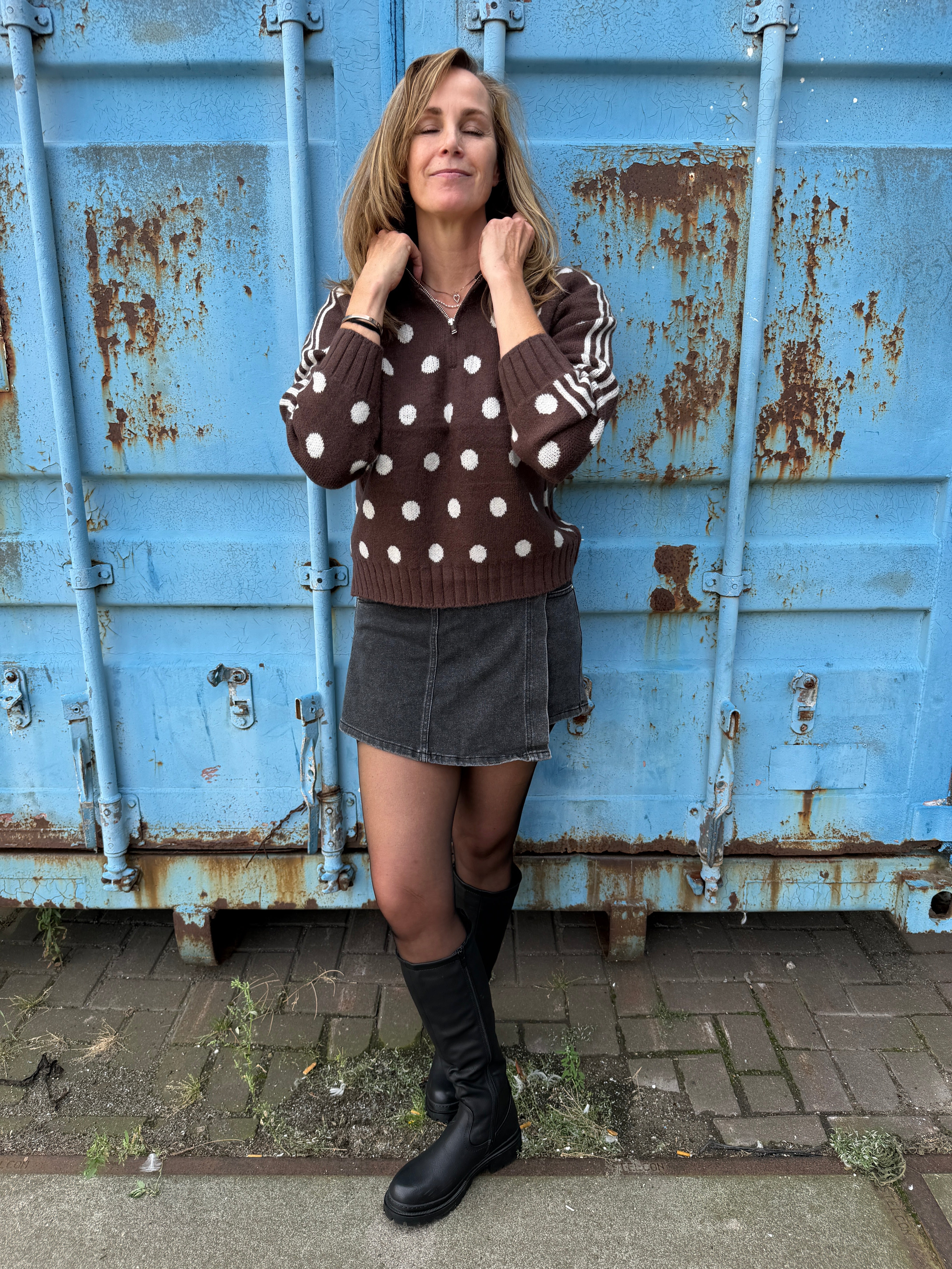 Mirella | Női pulóver oldalsó cipzárral