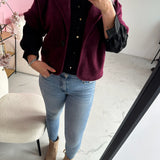 Cropped Teddy Blazer – bordó