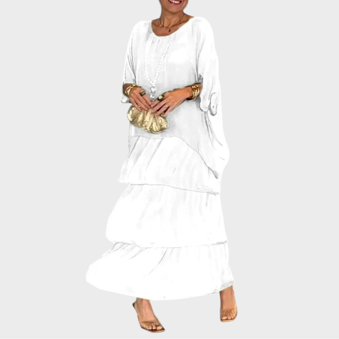 Nora | Elegáns Chiffon Ruha Boho Stílusban Mindennapi Használatra