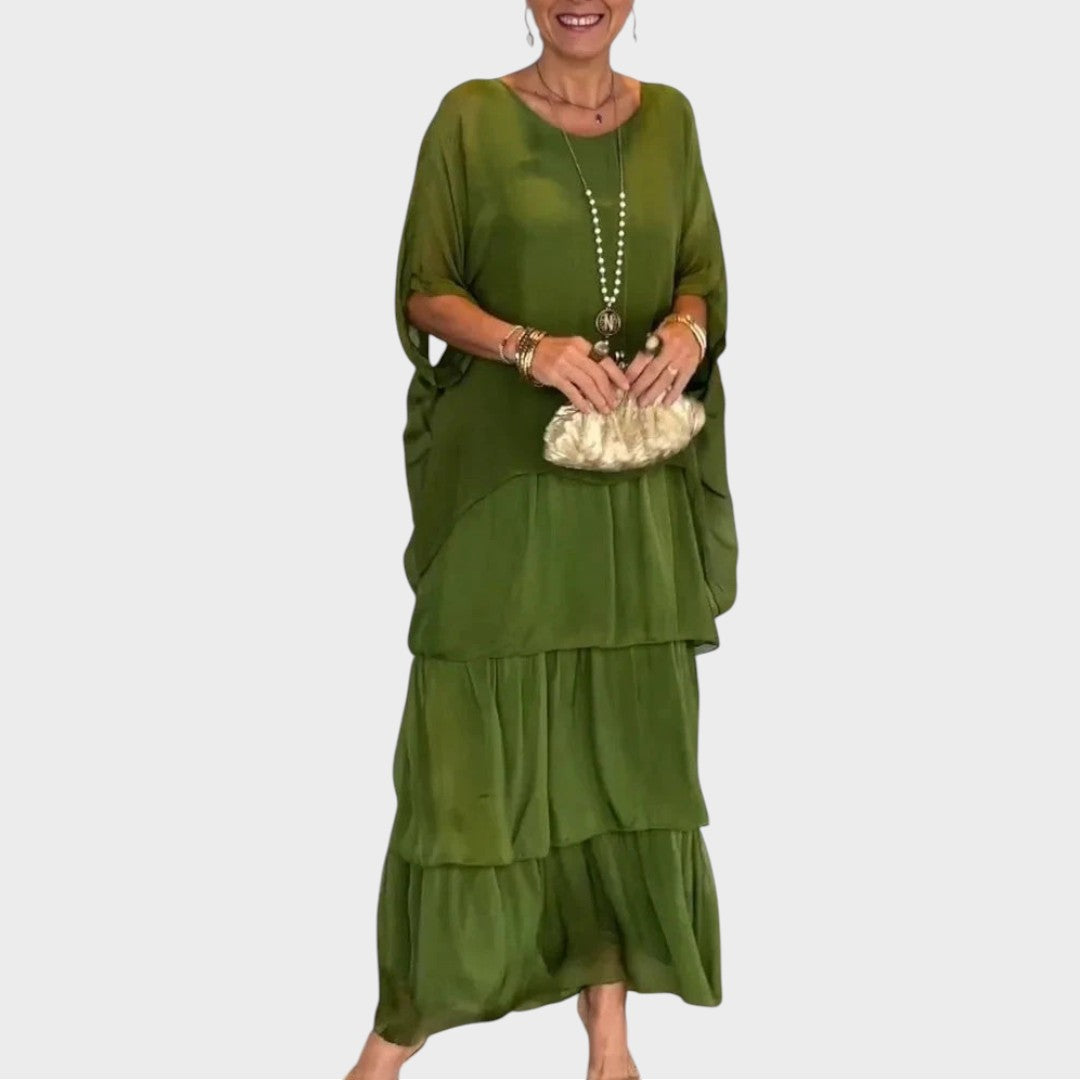 Nora | Elegáns Chiffon Ruha Boho Stílusban Mindennapi Használatra