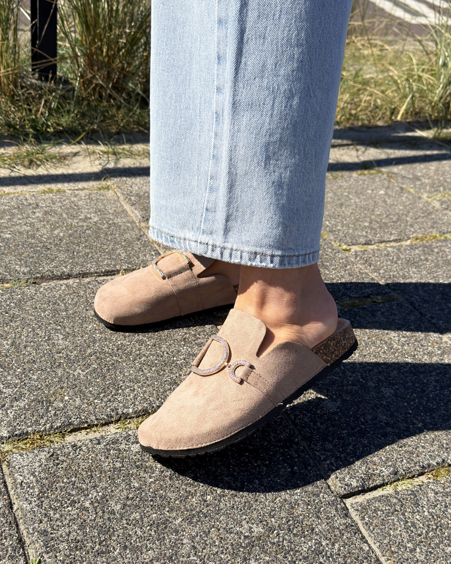 Ellery | Khaki női mokaszin belebújós kialakítással