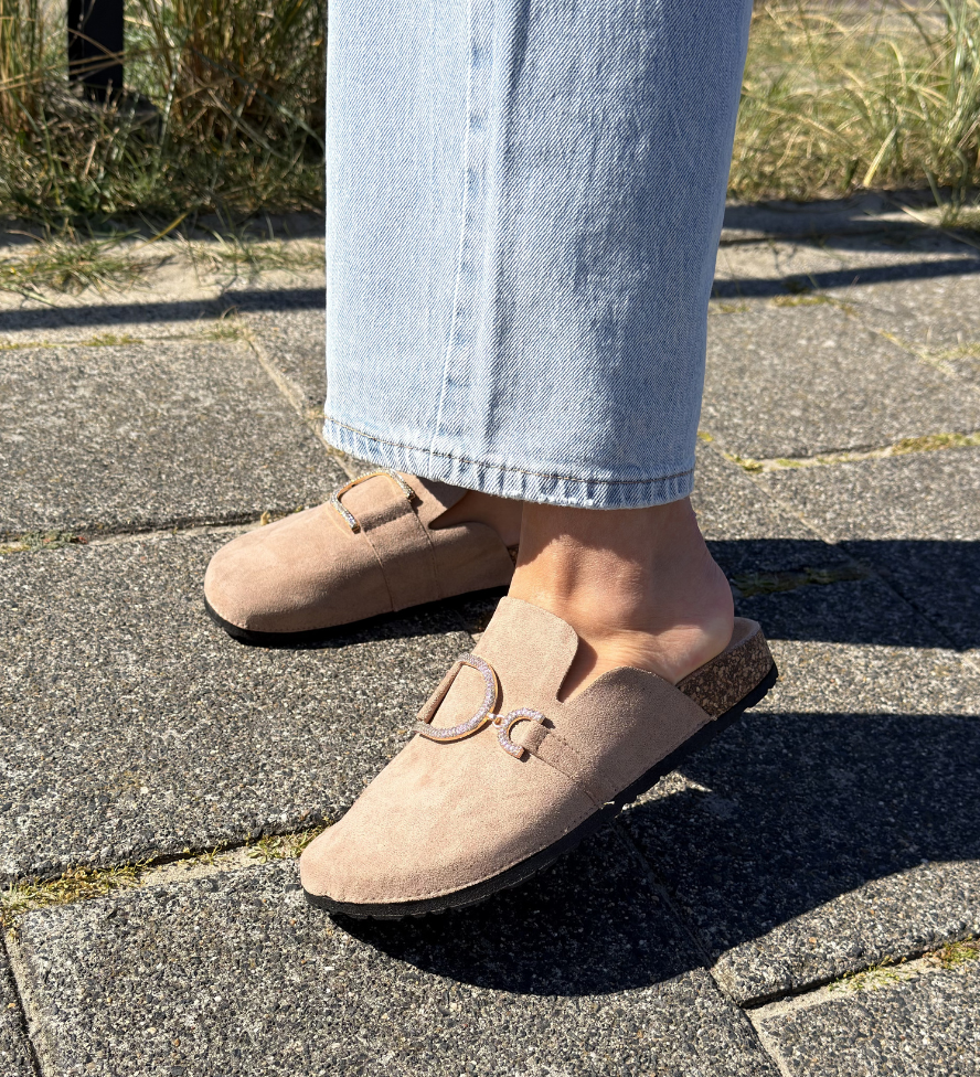 Ellery | Khaki női mokaszin belebújós kialakítással