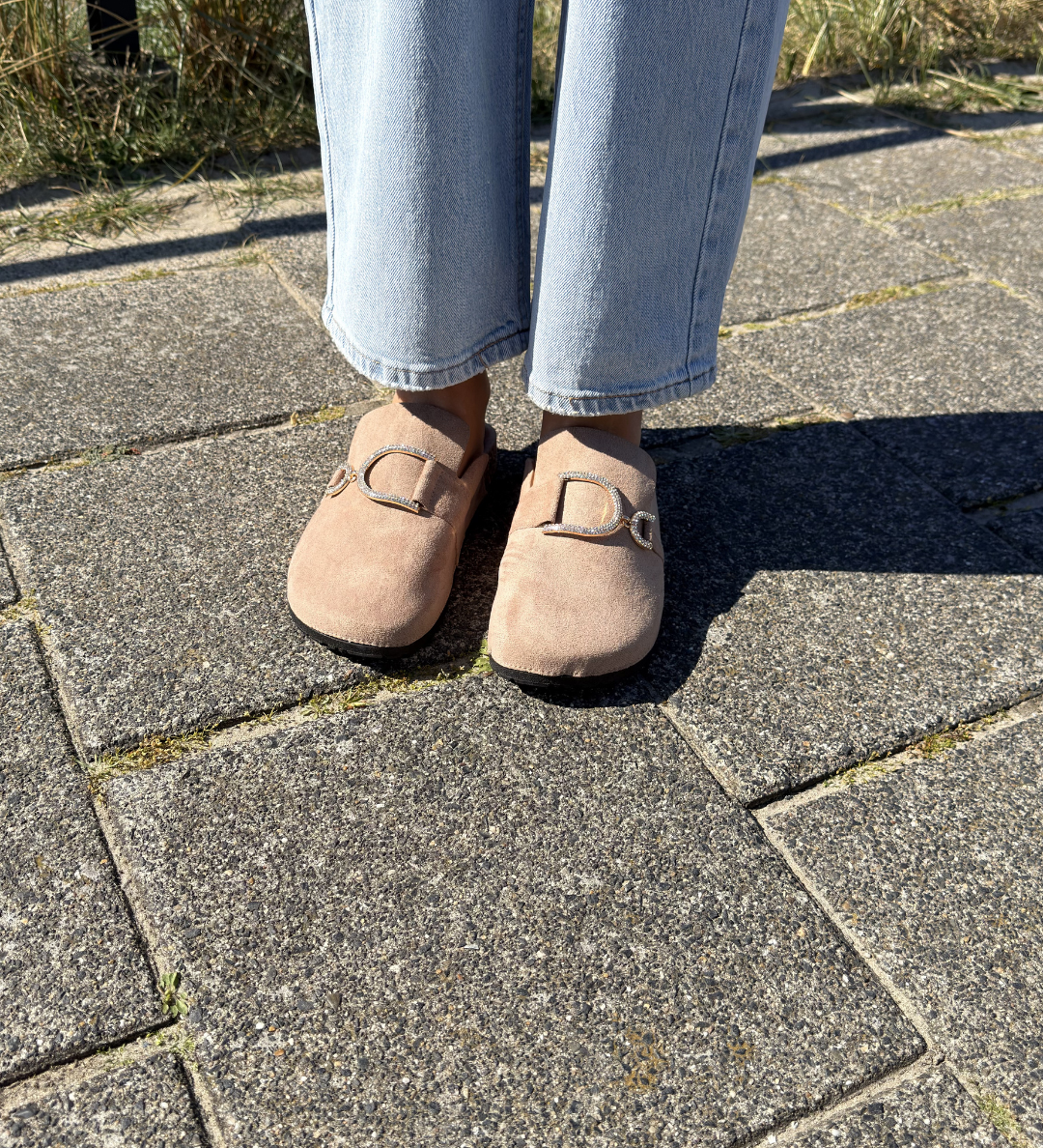 Ellery | Khaki női mokaszin belebújós kialakítással
