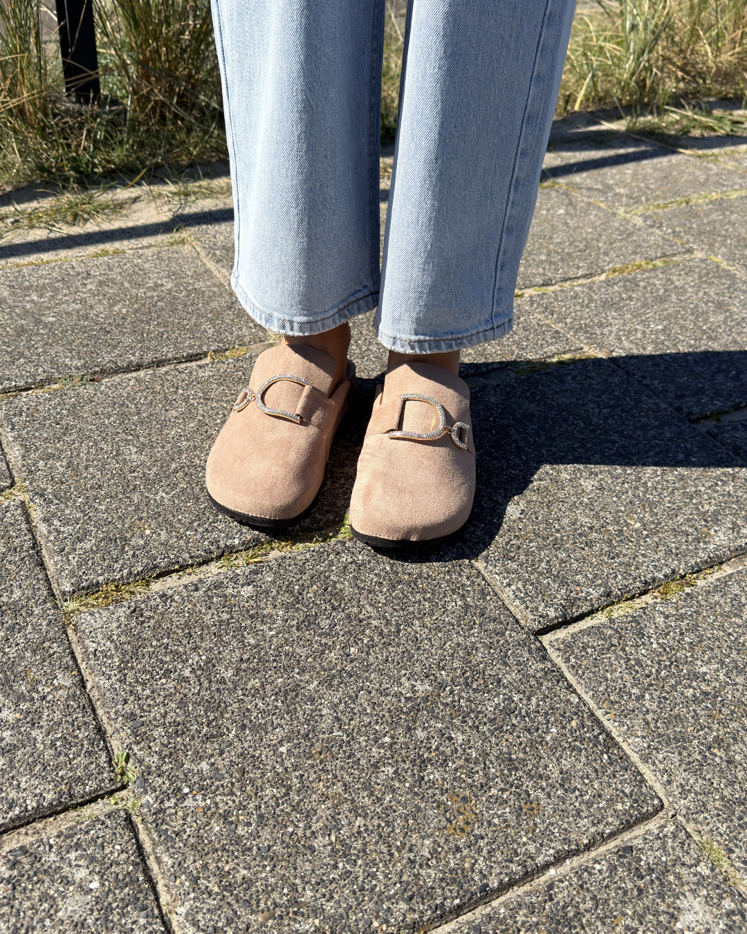 Ellery | Khaki női mokaszin belebújós kialakítással