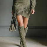 Seraphina Fringe™ | Luxe Suede Wrap Mini Dress