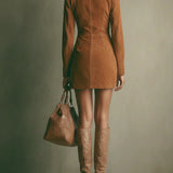 Riviera Suede Cipzáras Mini Ruha