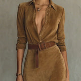 Solaire Suede™ | Elegáns Vintage Maxi Ingruha
