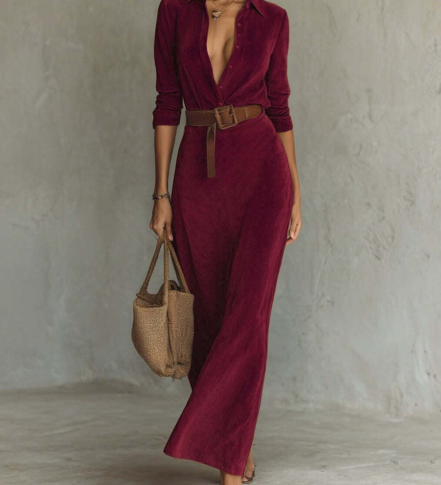 Solaire Suede™ | Elegáns Vintage Maxi Ingruha