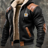 Antti | Vintage Leather Jacket with Hood