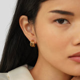 Anaya Triple Gold Hoop Fülbevaló