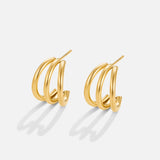 Anaya Triple Gold Hoop Fülbevaló
