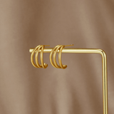 Anaya Triple Gold Hoop Fülbevaló