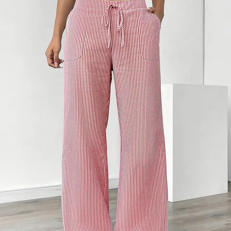 Alina™ | Elegáns Csíkos Nadrág Zsebekkel