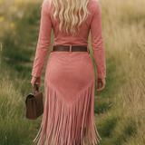 Sierra Western Fringe Zip Midi Ruha