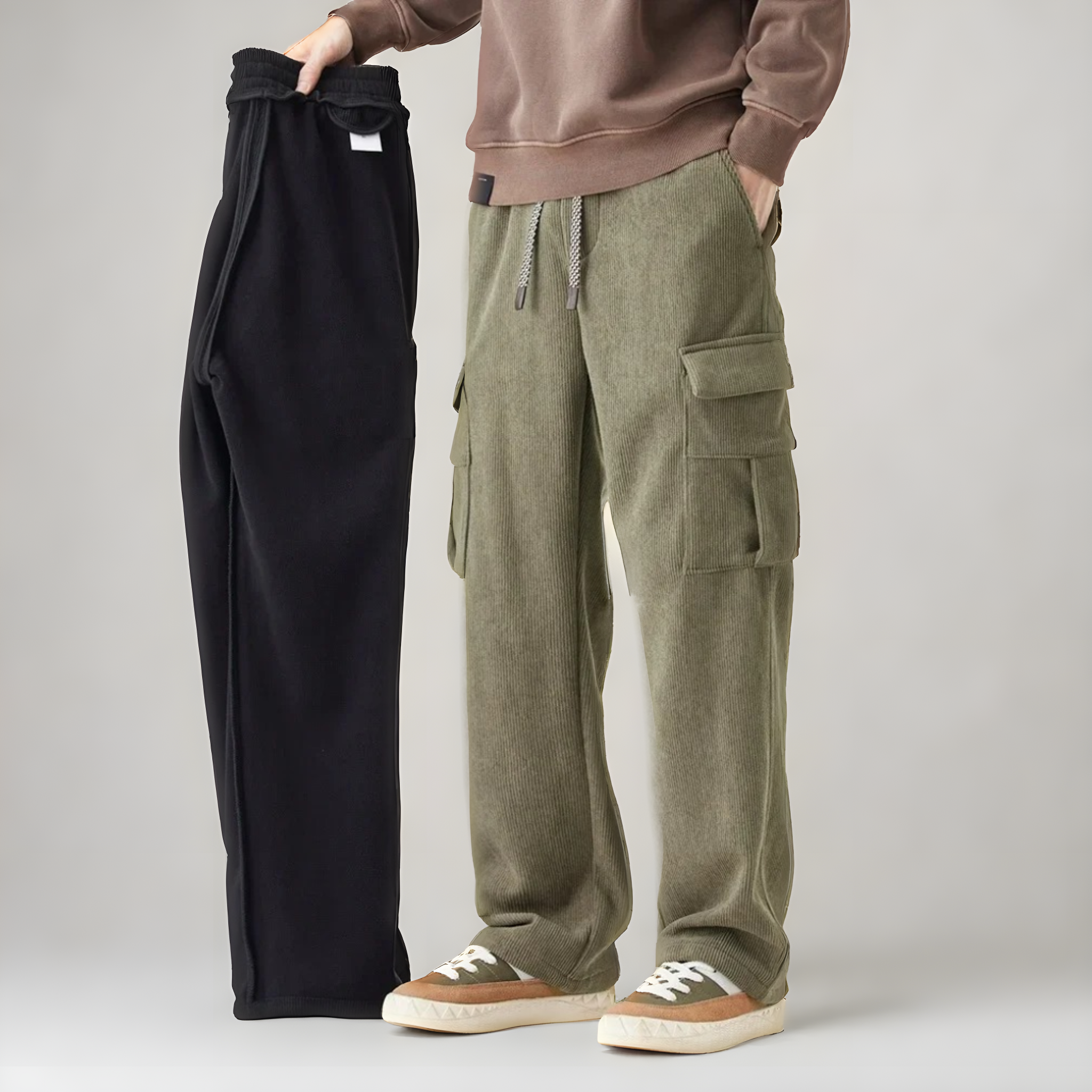 Kényelmes Cargo-Jogging Nadrág – zöld