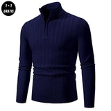 Elegáns Zip | Fekete férfi pulóver oldalsó cipzárral