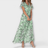 Jasmina | Virágmintás Chiffon Maxi Ruha