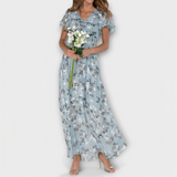 Jasmina | Virágmintás Chiffon Maxi Ruha