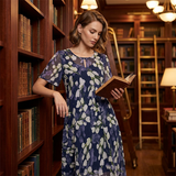 🌸 MOST 50% KEDVEZMÉNY! ✨ Női virágos A-vonalú parti ruha – dupla rétegű chiffon, elegáns mintázat és térd fölé érő fazon 👗