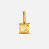 Négyzet alakú Medál Születési Kő Nyaklánc